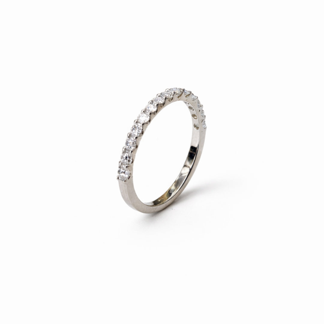 Silver Half Eternity Moissanite Ring 0.70CT
