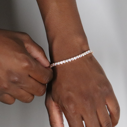 4mm Moissanite Tennis Bracelet Rose Gold Plated