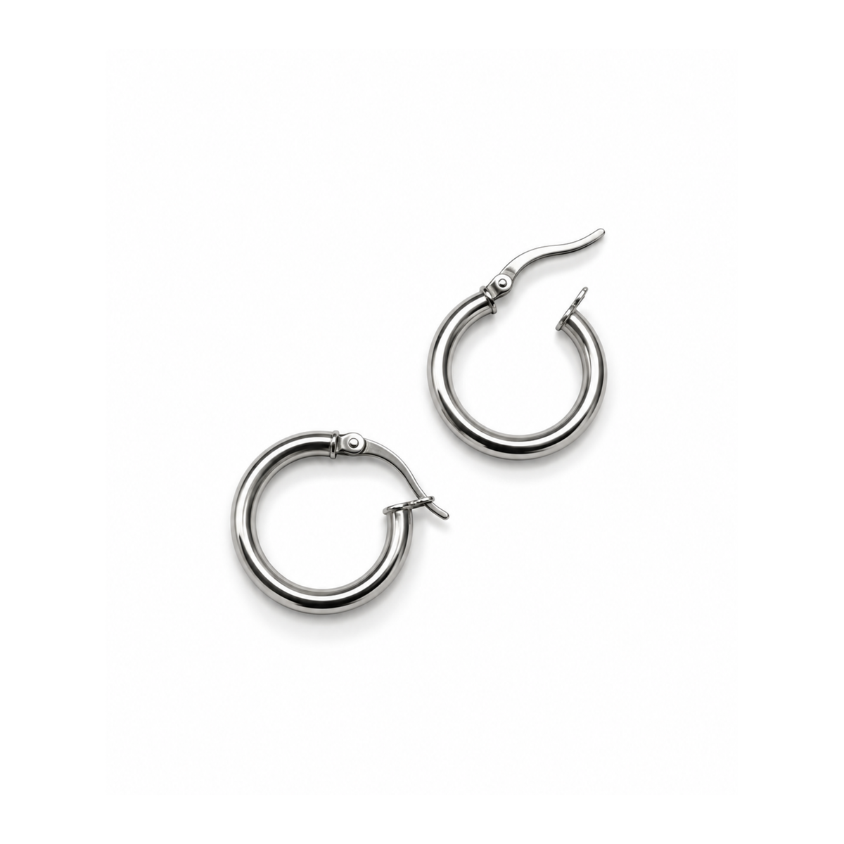 Silver Rhodium Plated 20mm Loop Earrings