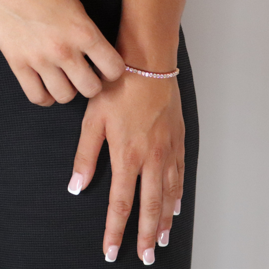 3mm Moissanite Tennis Bracelet Rose Gold Plated