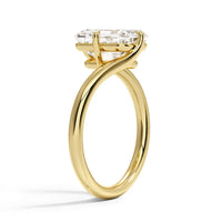 DIANA -  2CT E VVS2 Oval Cut Bypass Solitaire Engagement Ring