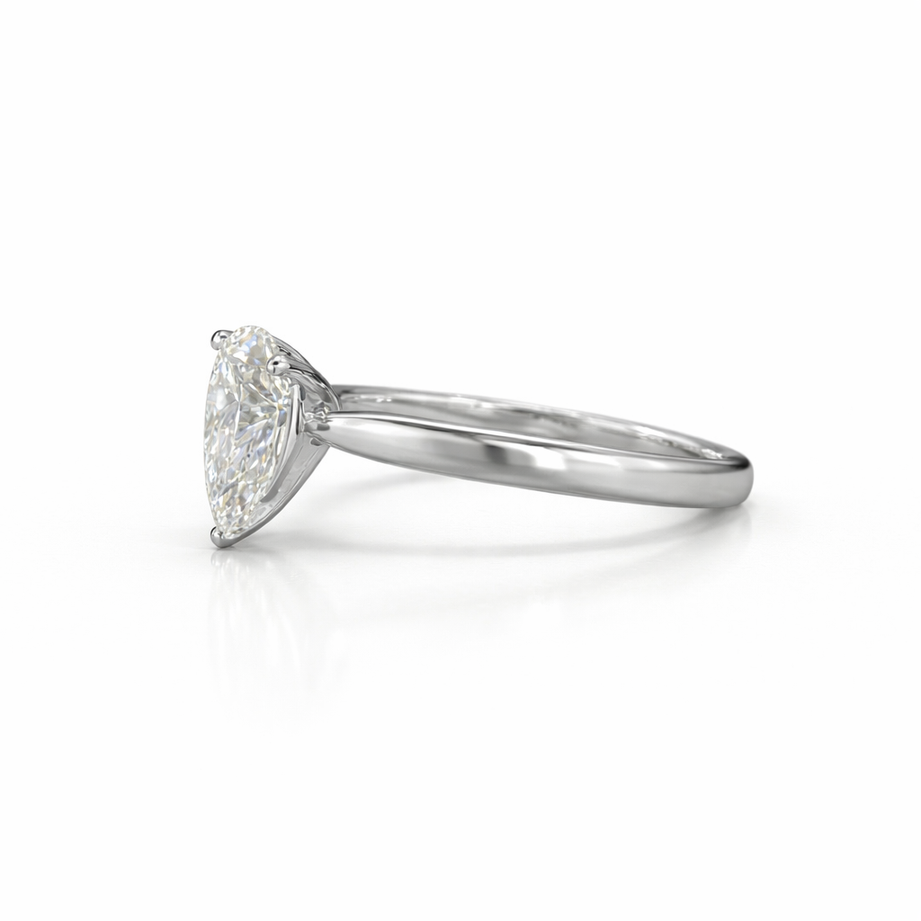Laboratory Diamond Pear Shape Ring 1.07 Carat