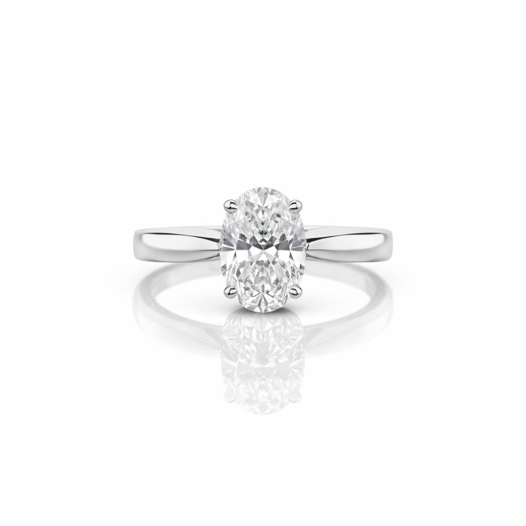 Laboratory Diamond Oval Shape Ring 1.07 Carat