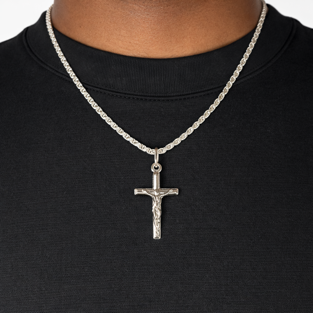 Silver Plain Jesus Cross Pendant