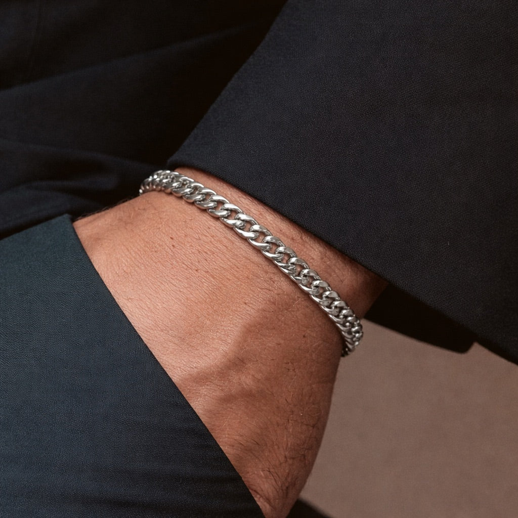4mm Silver Cuban Link Bracelet