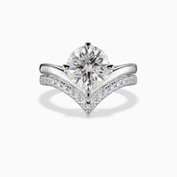 ALICE -  1.5CT E VVS2 Round Brilliant Chevron Solitaire Engagement Ring