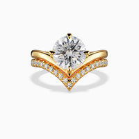 ALICE -  1.5CT E VVS2 Round Brilliant Chevron Solitaire Engagement Ring
