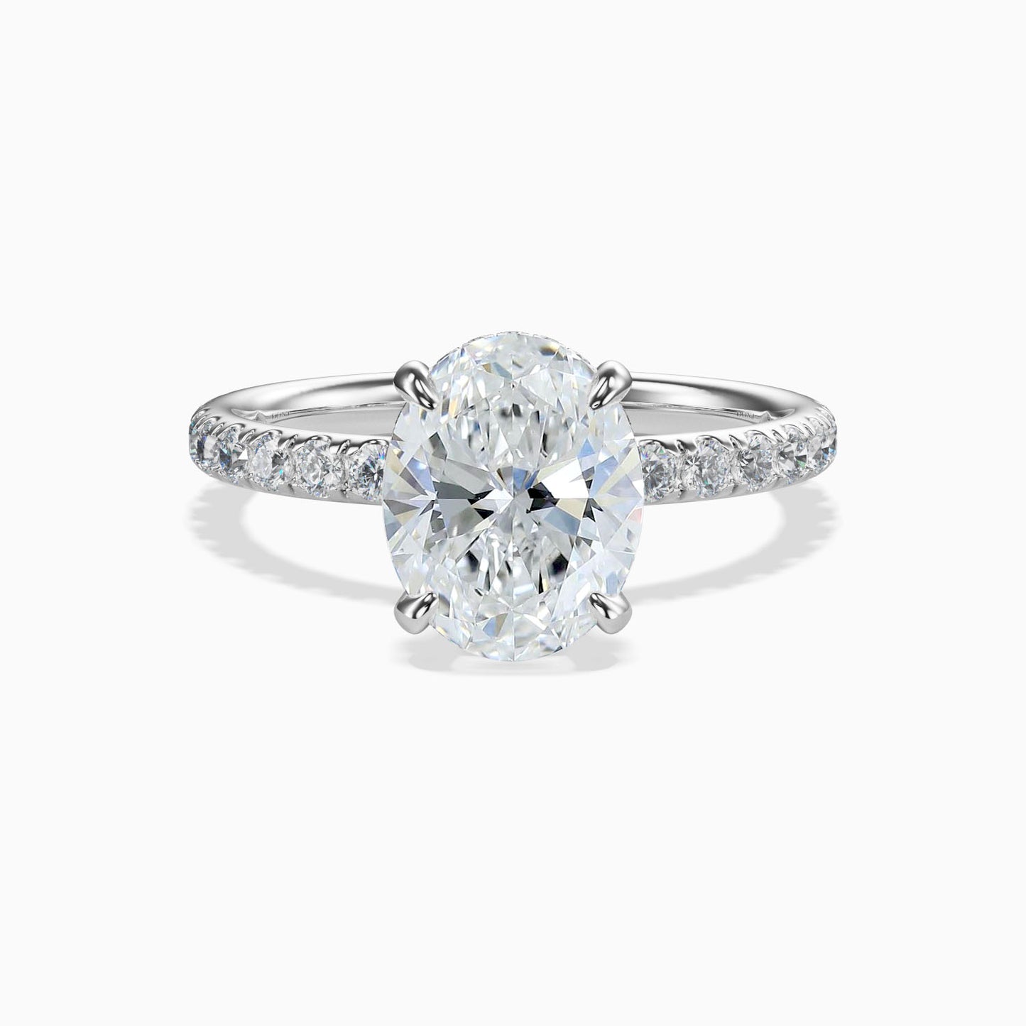 Moissanite Oval Shape Petite Iced Solitaire Engagement Ring 3.21 Carat
