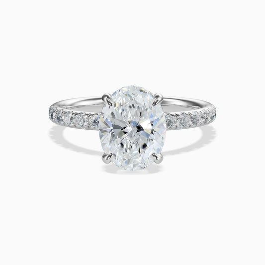 Moissanite Oval Shape Petite Iced Solitaire Engagement Ring 3.21 Carat