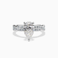 AURORA- 2CT E VVS2 Twisted Chank Pear Cut Engagement Ring