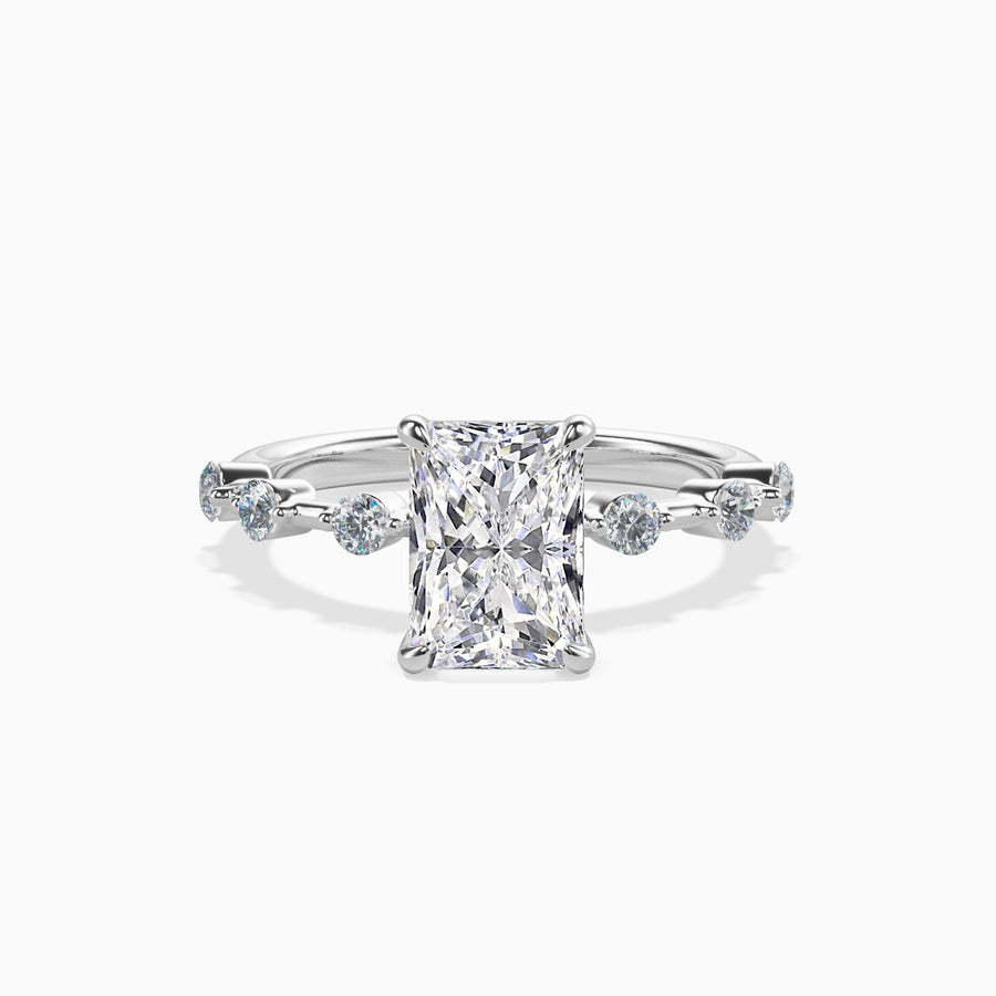 JASMIN  -  2CT E VVS2 Emerald Cut Shared Prong Engagement Ring