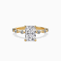 JASMIN  -  2CT E VVS2 Emerald Cut Shared Prong Engagement Ring