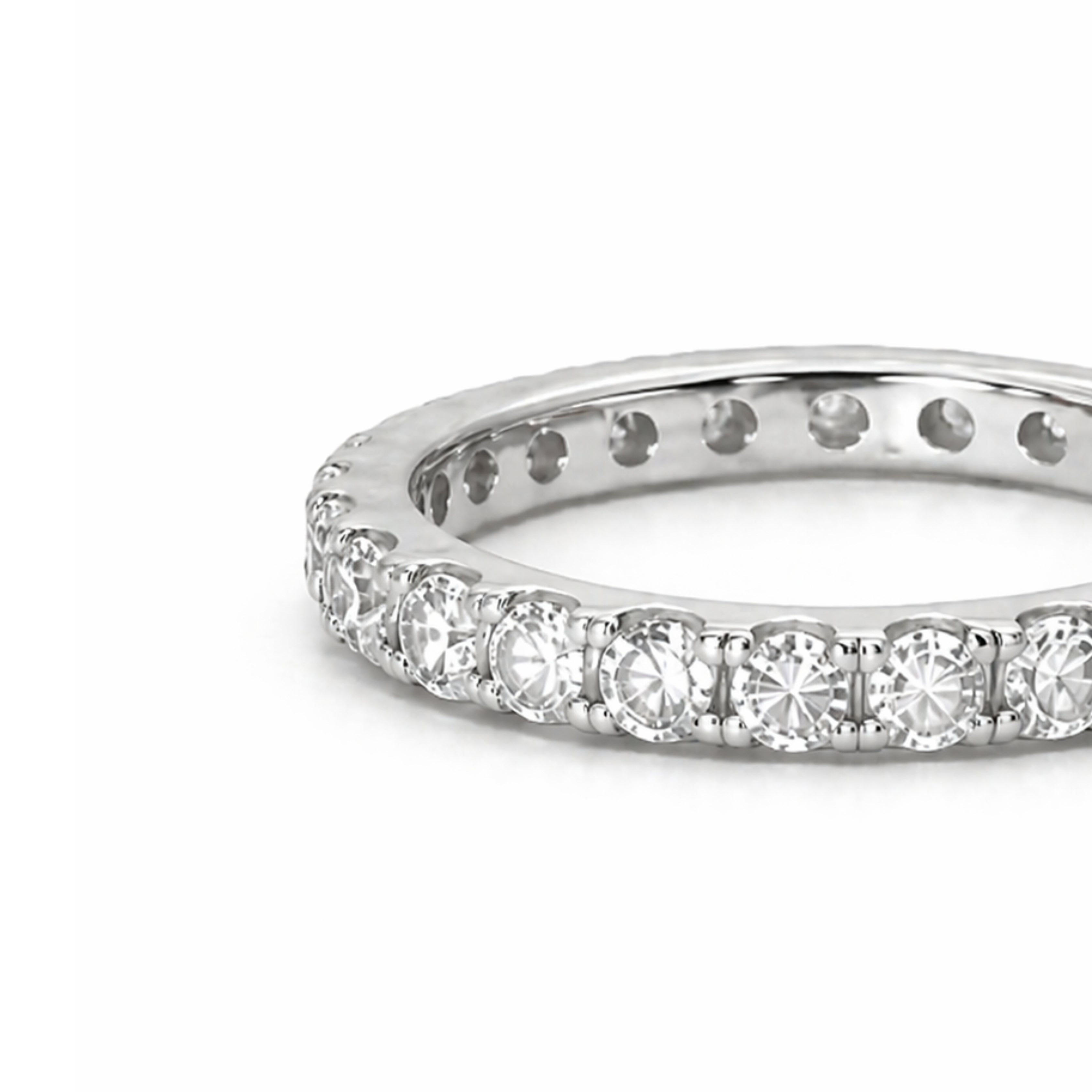 Silver Eternity Moissanite Ring 2CT