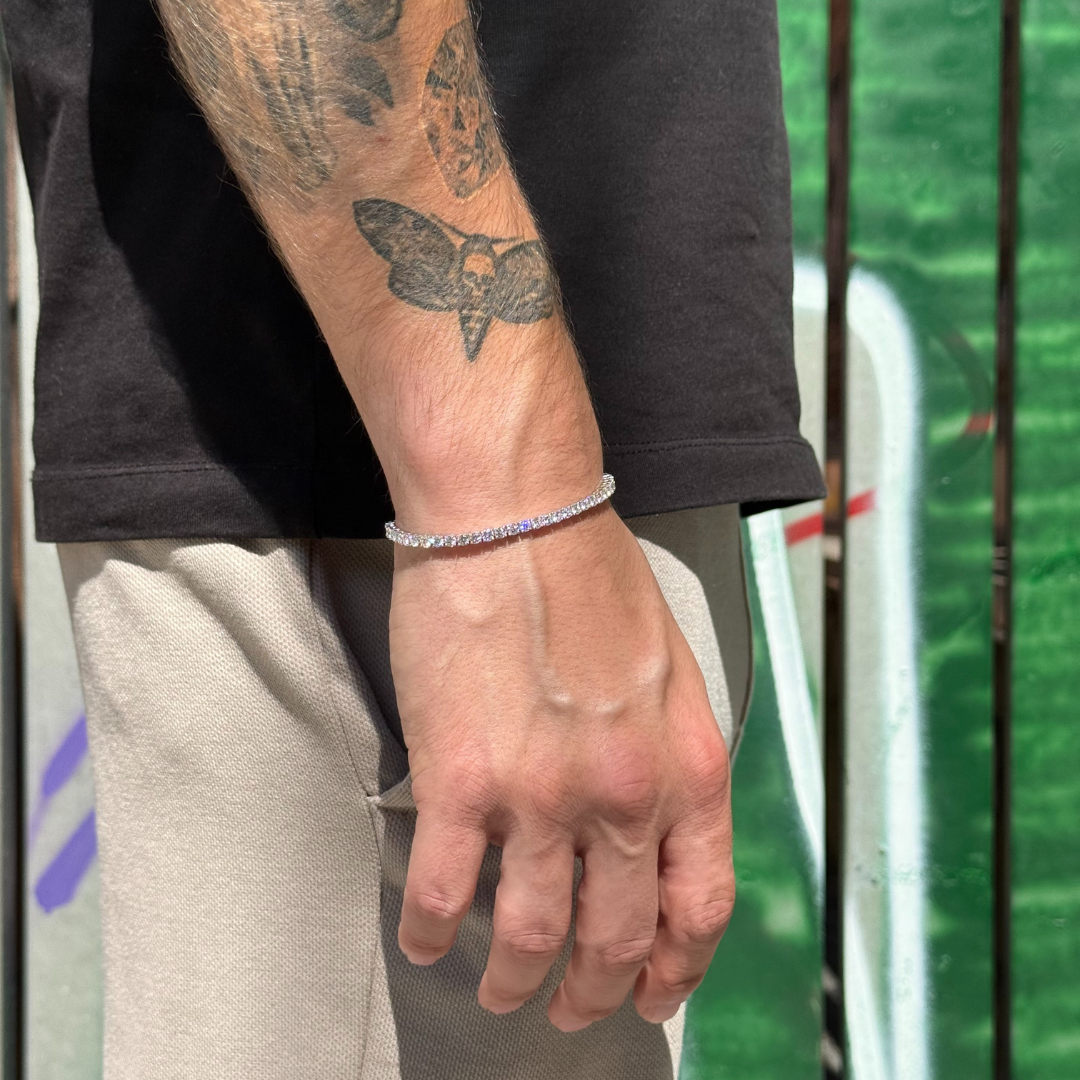 3mm Moissanite Tennis Bracelet Rhodium Plated