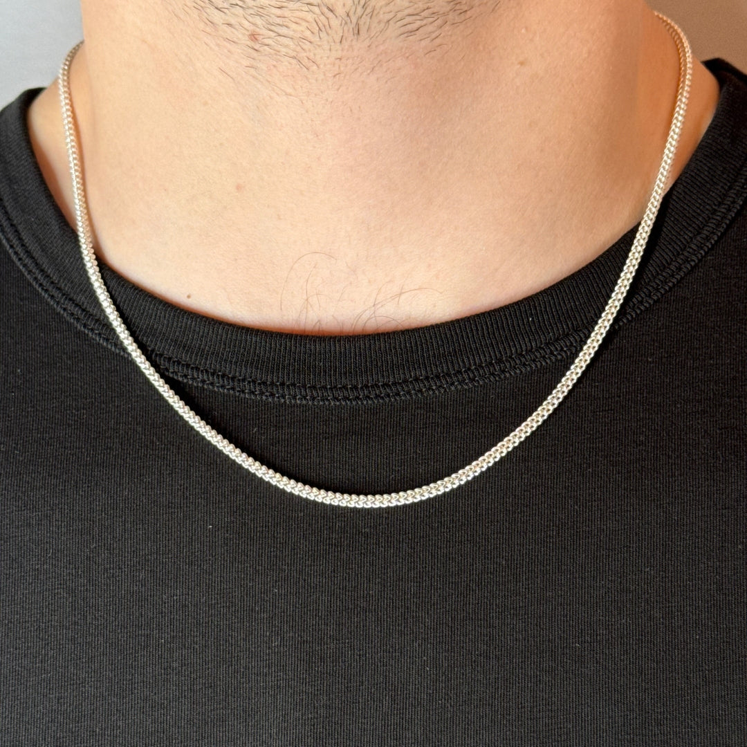 2mm Franco Chain & Bracelet Rhodium Plated