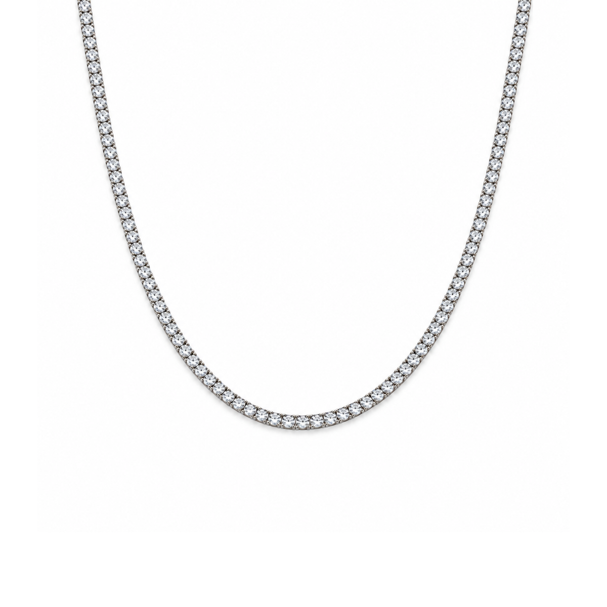 2mm Silver Moissanite Tennis Chain