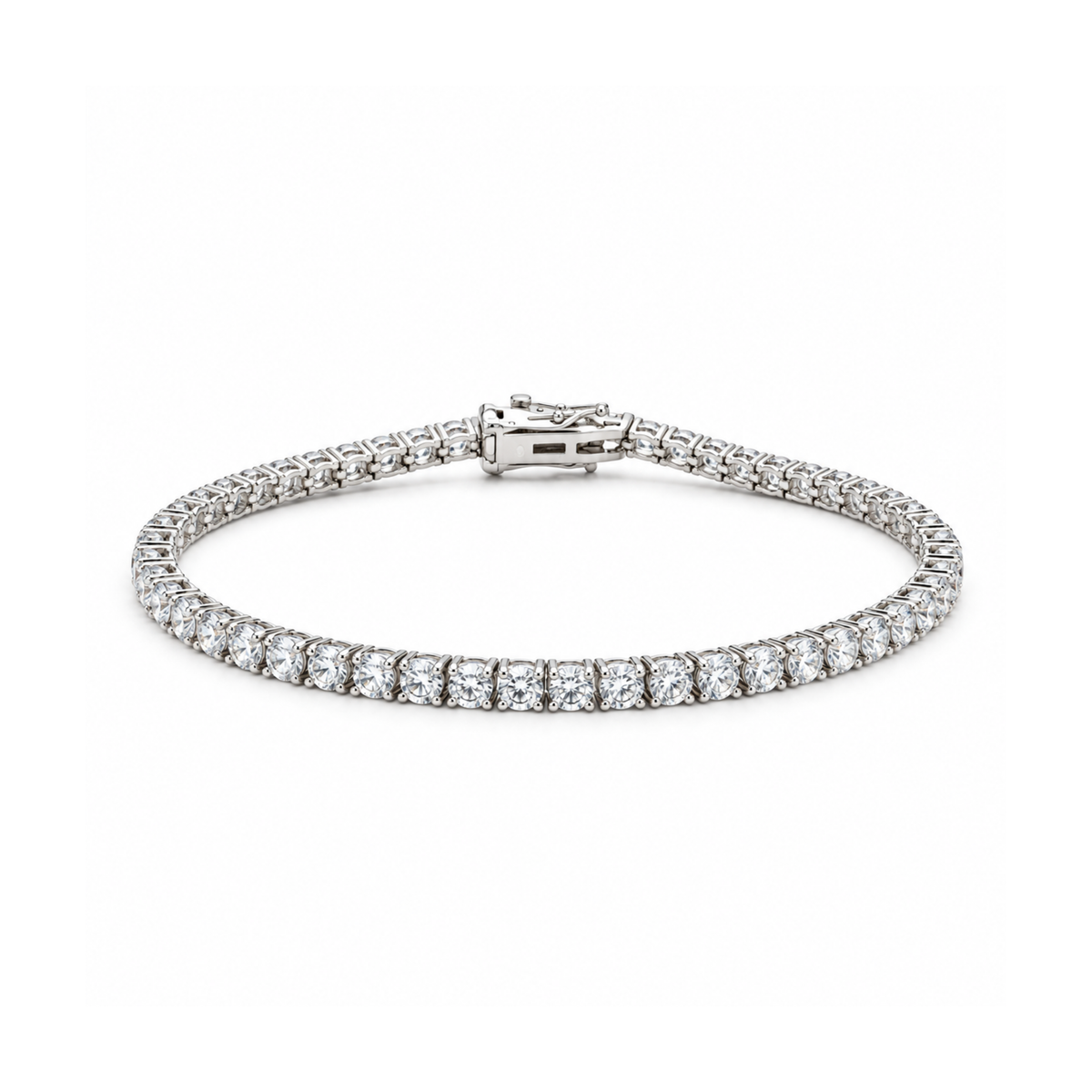 3mm Silver Moissanite Tennis Bracelet