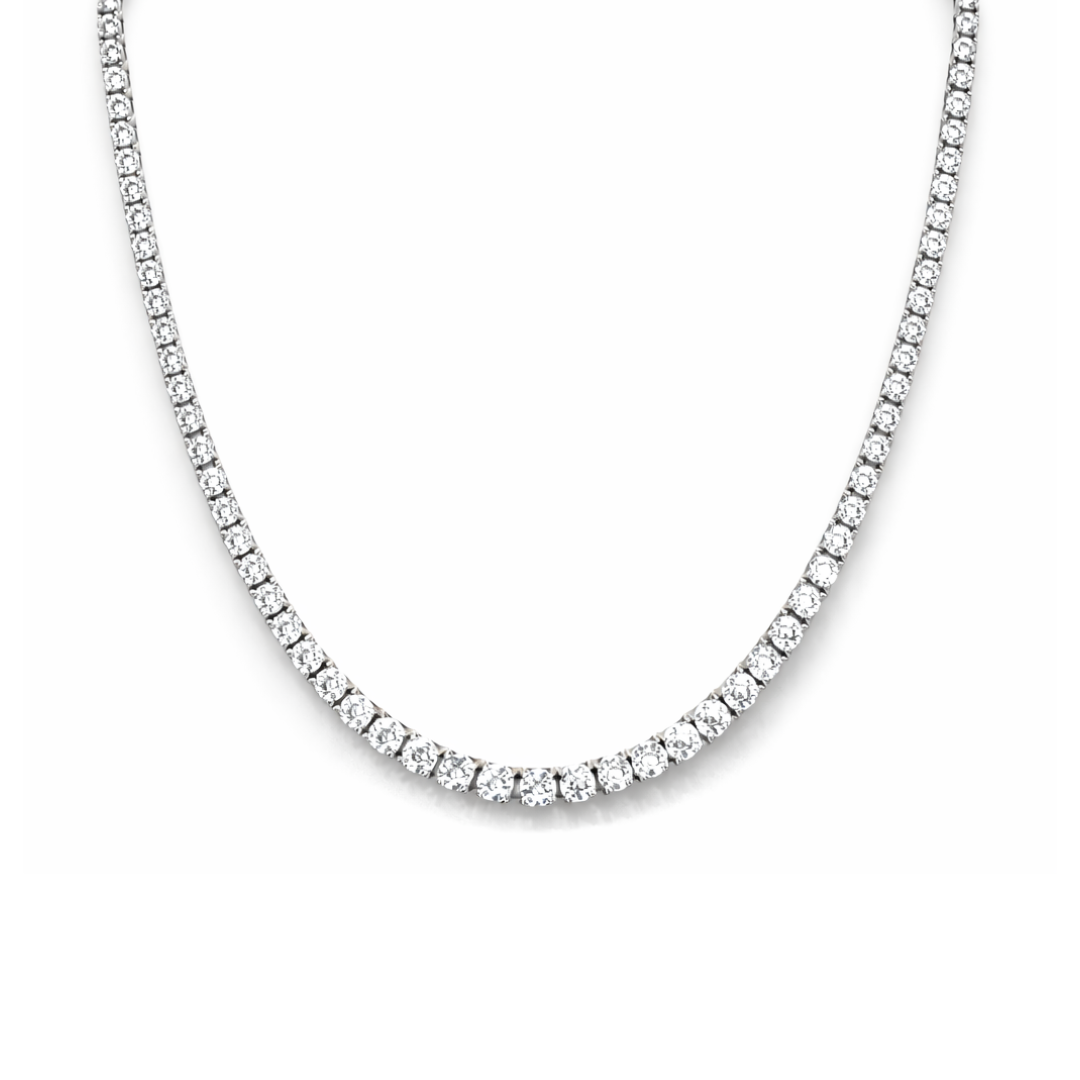 4mm Silver Moissanite Tennis Chain