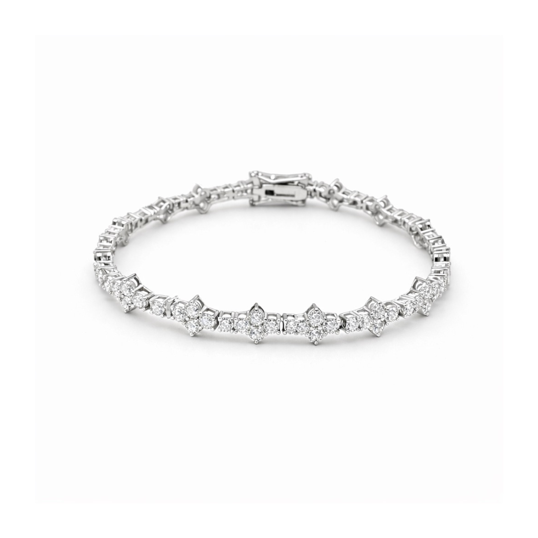 Honeycomb Silver Moissanite Tennis Bracelet