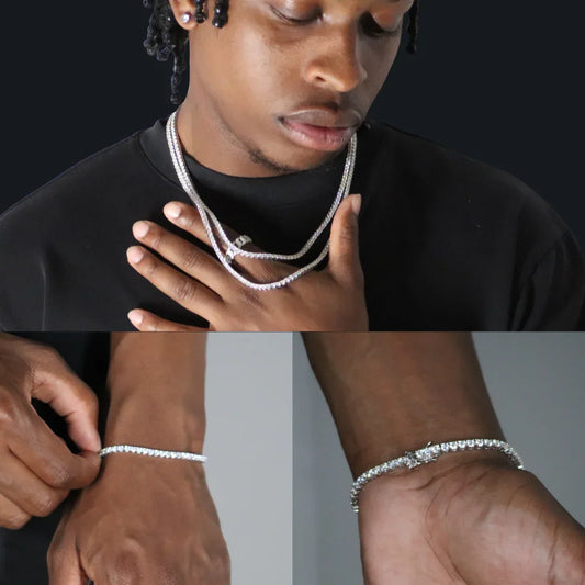3mm Tennis Chain & Tennis Bracelet Rhodium Plated