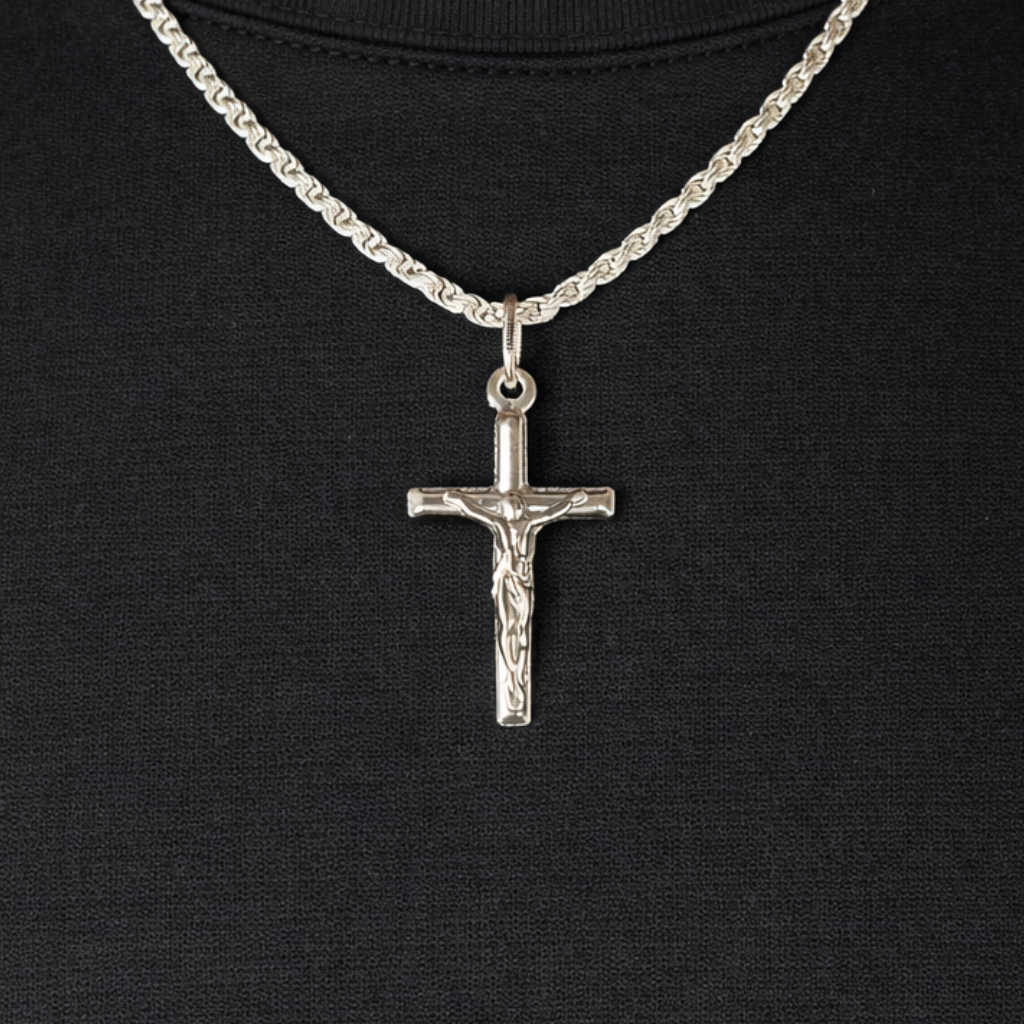 Silver Plain Jesus Cross Pendant