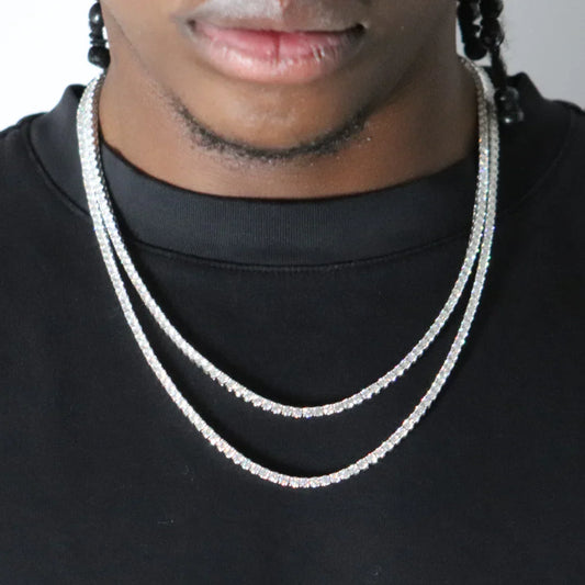 3mm Moissanite Tennis Chain Rhodium Plated