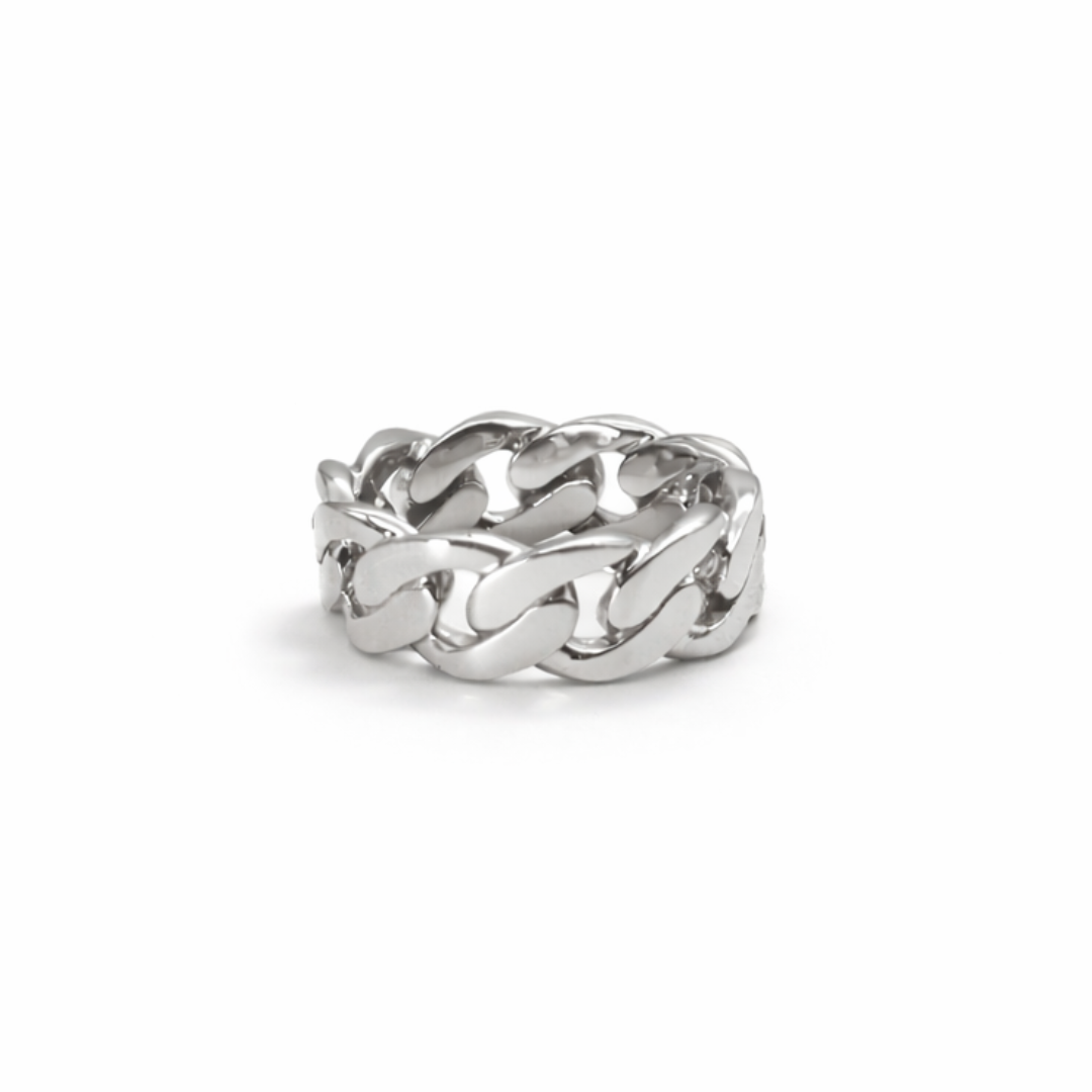 Silver Cuban Link Ring
