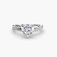 AMORE  -  1.5CT E VVS2 Heart Cut Twist Pavé Engagement Ring