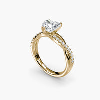 AMORE  -  1.5CT E VVS2 Heart Cut Twist Pavé Engagement Ring