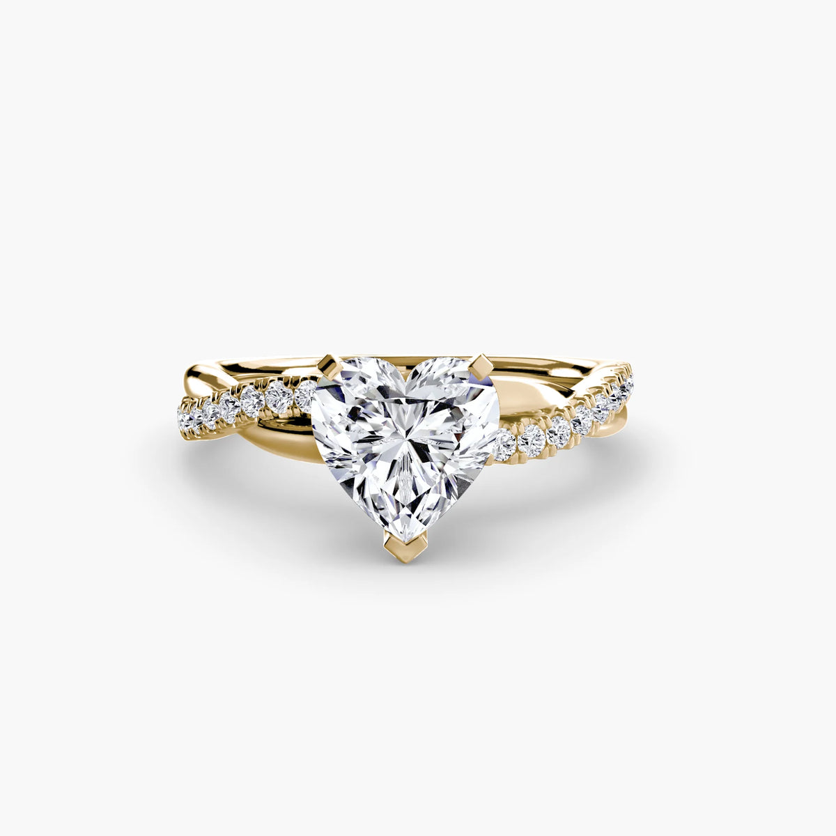 AMORE  -  1.5CT E VVS2 Heart Cut Twist Pavé Engagement Ring