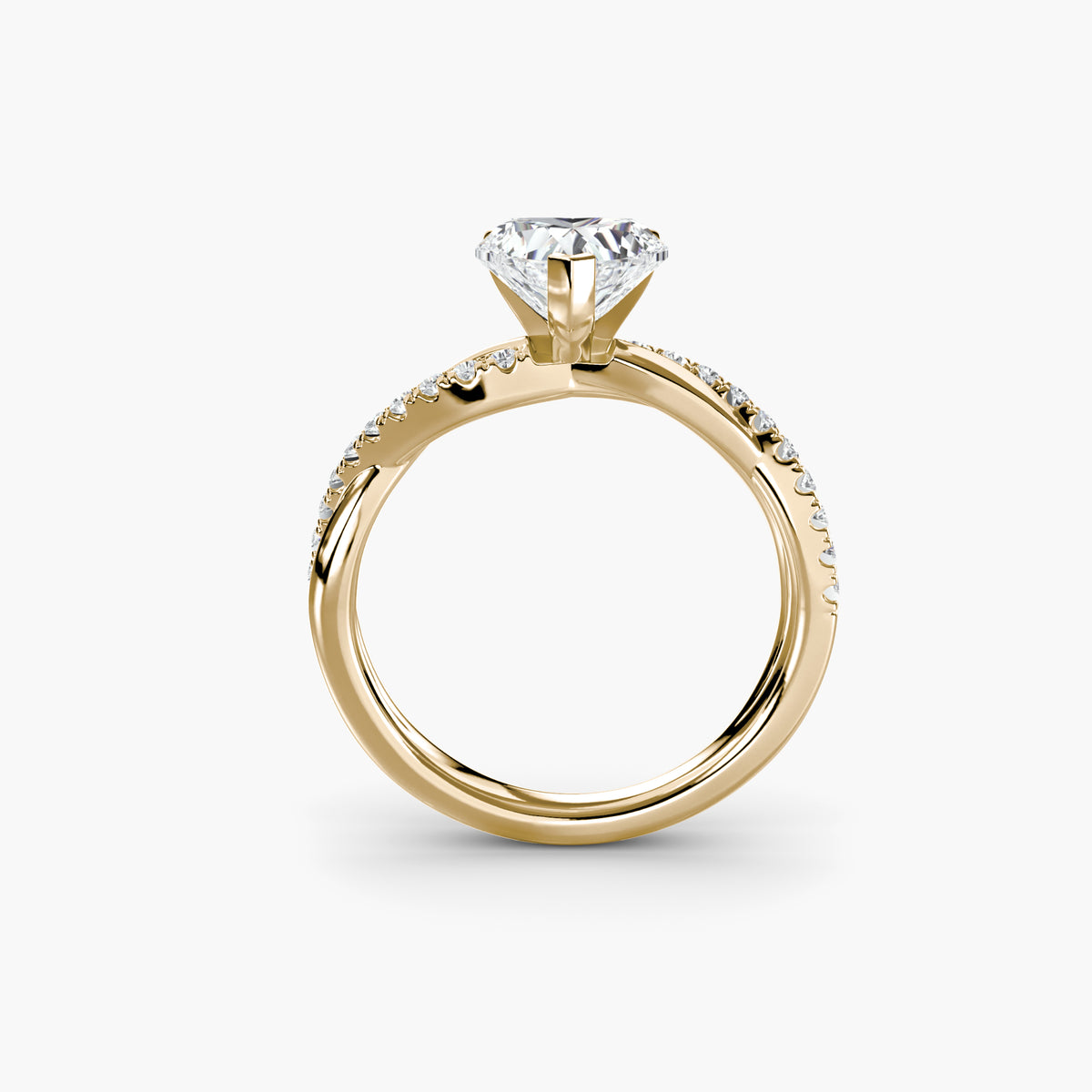 AMORE  -  1.5CT E VVS2 Heart Cut Twist Pavé Engagement Ring
