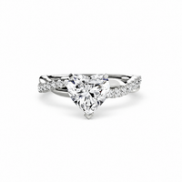 AMORE  -  1.5CT E VVS2 Heart Cut Twist Pavé Engagement Ring