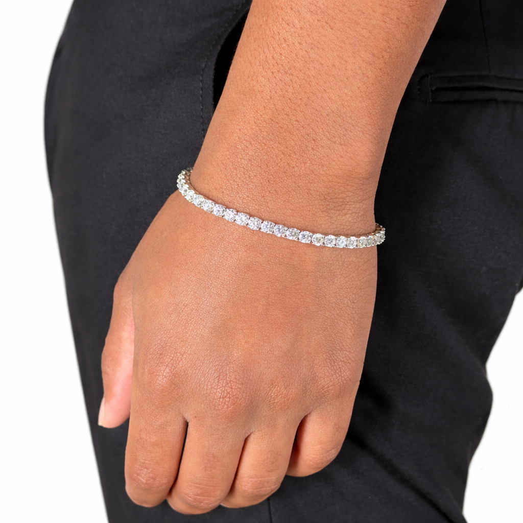 4mm Silver Moissanite Tennis Bracelet