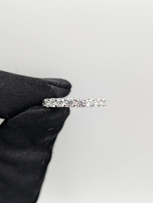 Eternity Moissanite Ring Rhodium Plated 2 Carat
