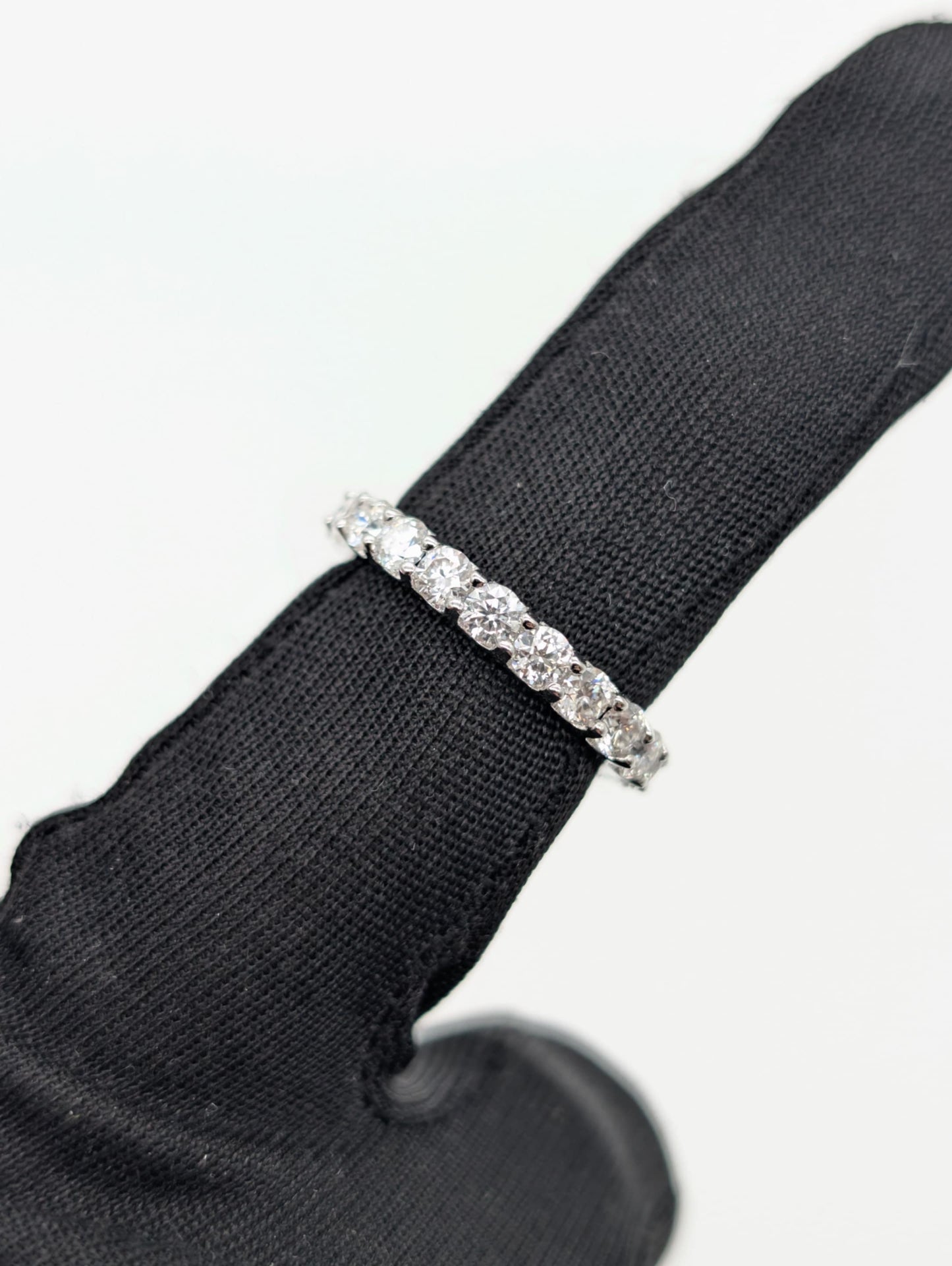 Eternity Moissanite Ring Rhodium Plated 2 Carat