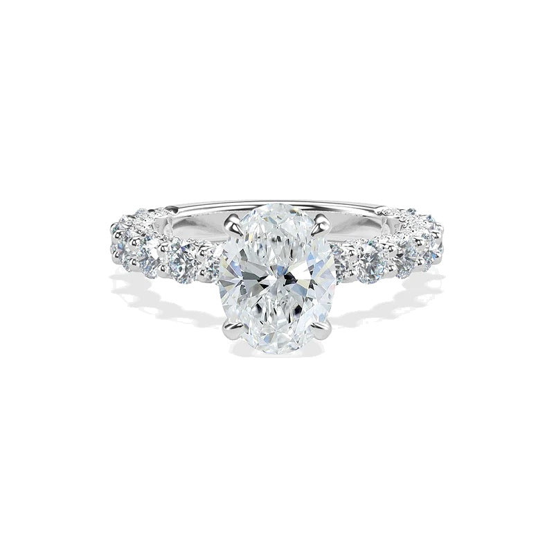 ROME  -  2CT E VVS2 Shared Prong Crown Engagement Ring