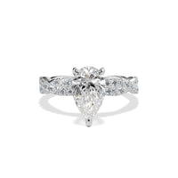 AURORA - 2CT E VVS2 Twisted Shank Pear Cut Engagement Ring